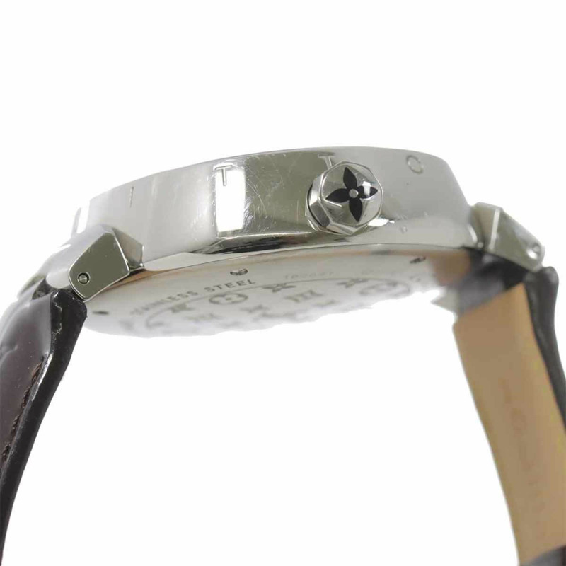 路易威登 Tambour Disc Amaranth Diamond GM Q111C 男士石英腕錶-5