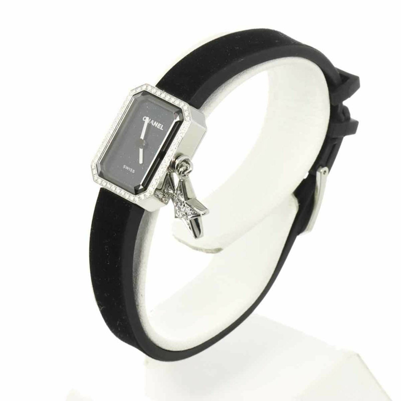 香奈兒 Premiere Lucky Star H7943 鑲鑽錶圈女士黑色石英腕錶-2