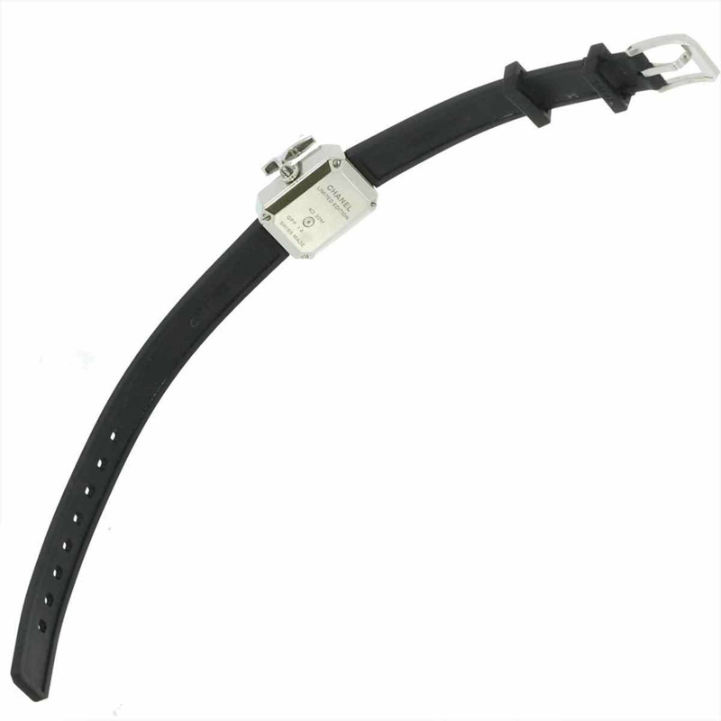 香奈兒 Premiere Lucky Star H7943 鑲鑽錶圈女士黑色石英腕錶-4