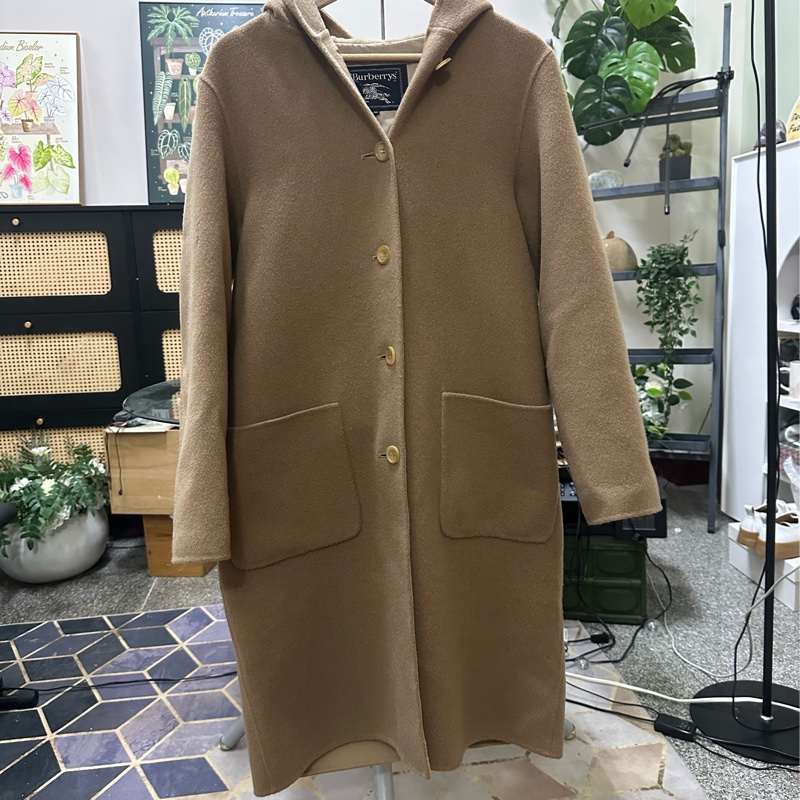 Burberry 羊毛駝色大衣-18