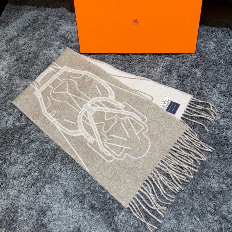 Hermes Tete-a-Tete Equestre 羊絨圍巾-0