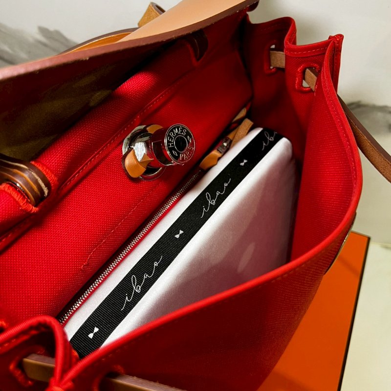 Hermès 愛馬仕 98成新HERBAG ZIP 31 AJ番茄紅 X刻 (購證盒全)-9