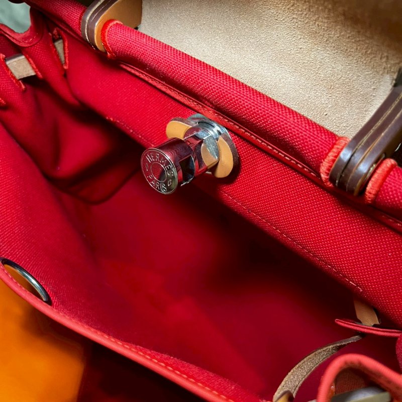 Hermès 愛馬仕 98成新HERBAG ZIP 31 AJ番茄紅 X刻 (購證盒全)-11