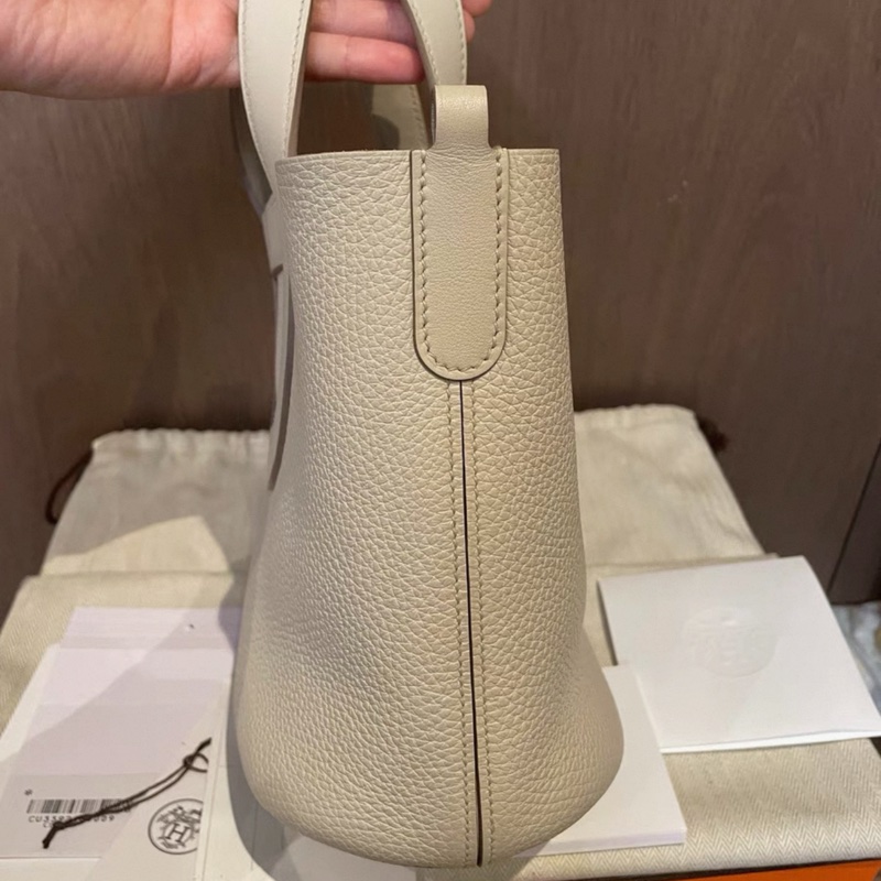 Hermes/愛馬仕+冰川白豬鼻子菜籃子18 99新+U刻 全套-1