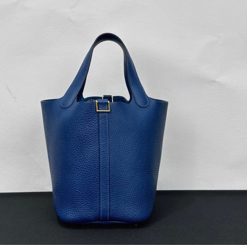 2024年購證 Hermes愛馬仕 菜籃子18 深邃藍金扣 b刻 TC皮-1