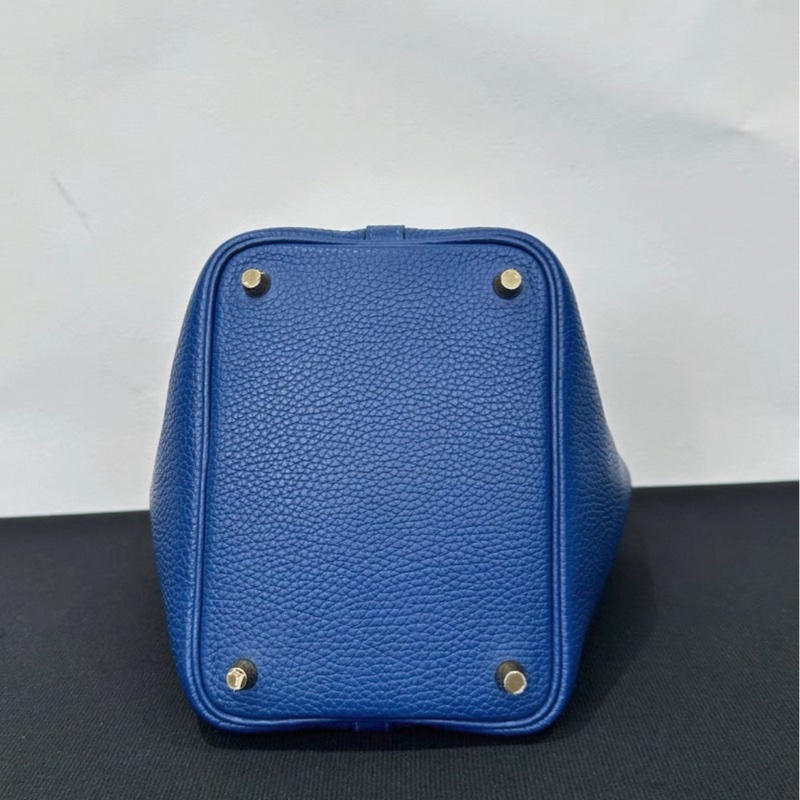 2024年購證 Hermes愛馬仕 菜籃子18 深邃藍金扣 b刻 TC皮-5