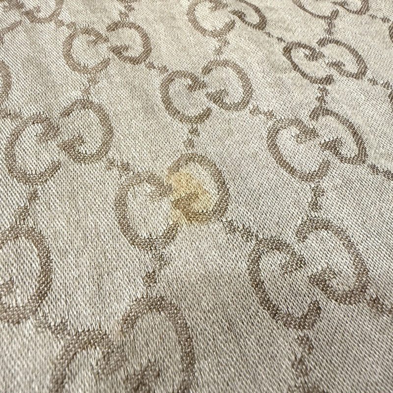 Gucci的提花羊毛雙色絲綢混紡圍巾蕎麥色-9