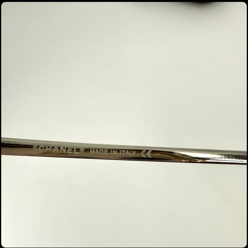 Chanel vintage 帶鑽logo無框墨鏡-5