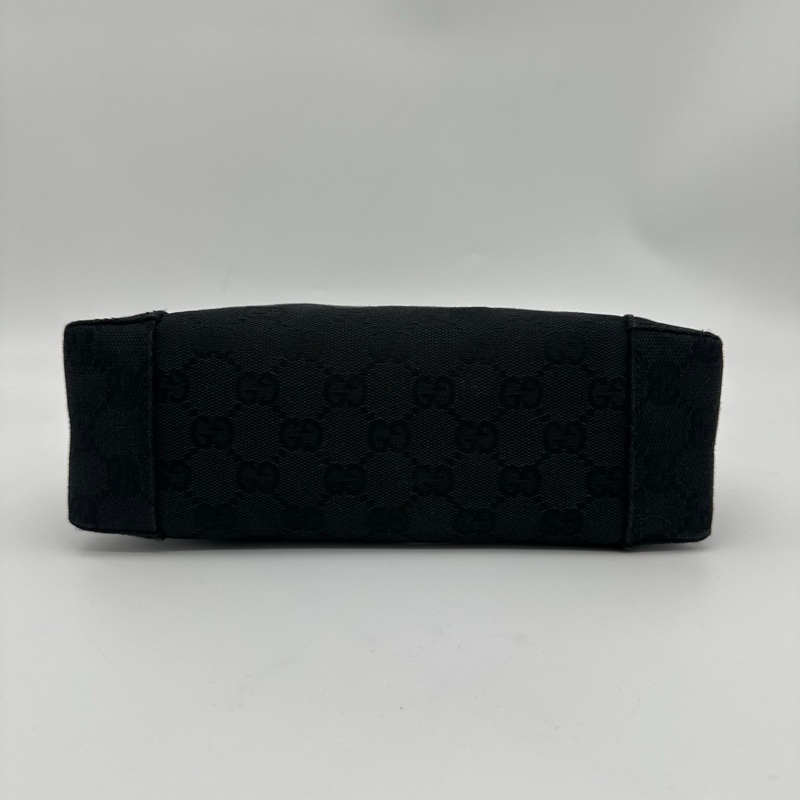 「JL精品代購」Gucci黑色老花帆布拼皮迷你腋下包-5