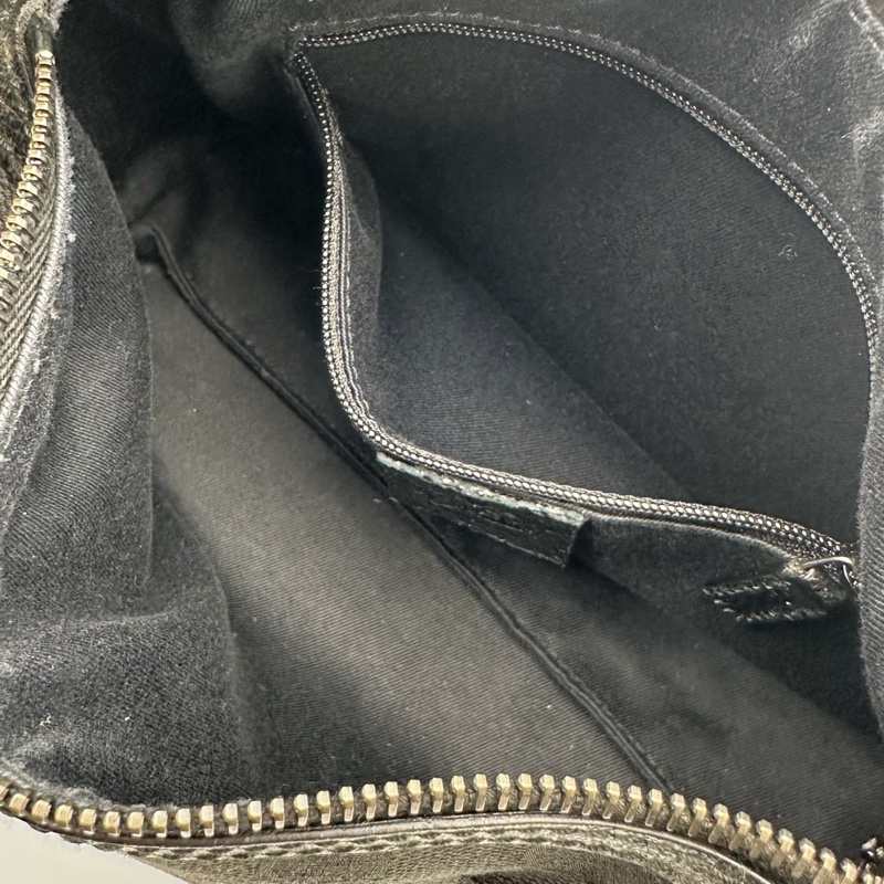 「JL精品代購」Gucci黑色老花帆布拼皮迷你腋下包-11