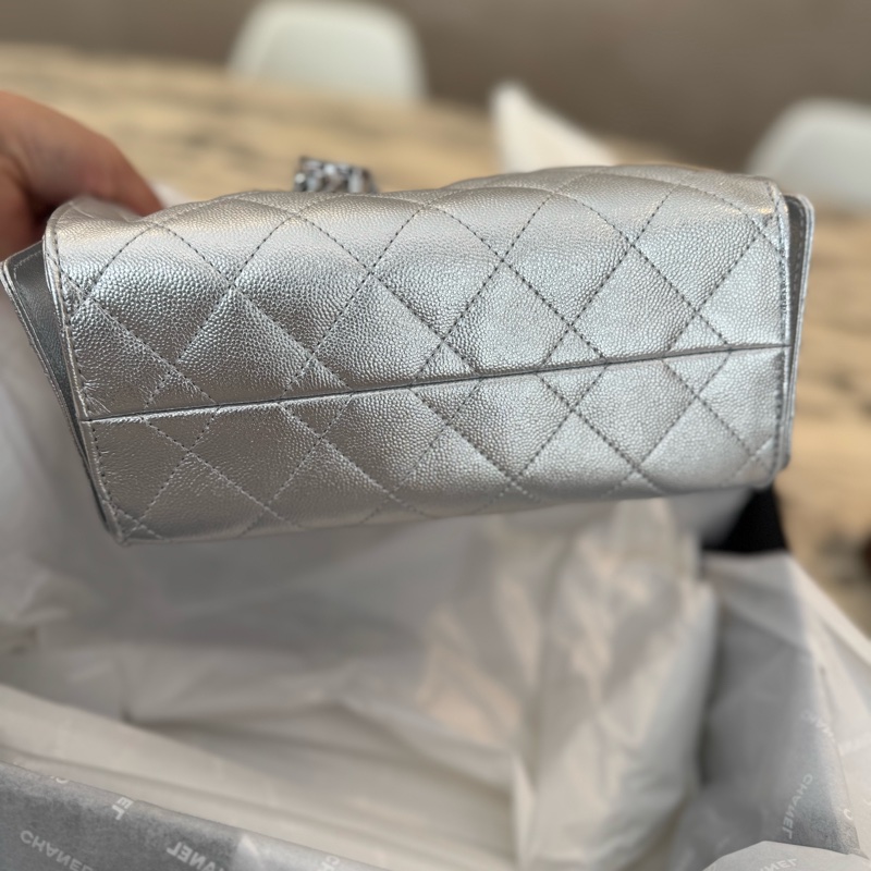 Chanel香奈兒26C銀色mini25bag-2