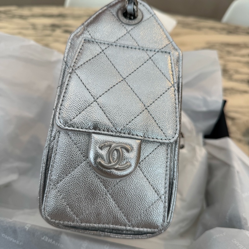 Chanel香奈兒26C銀色mini25bag-3