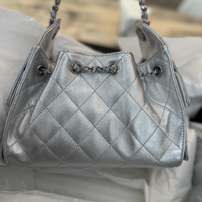 Chanel香奈兒26C銀色mini25bag-5