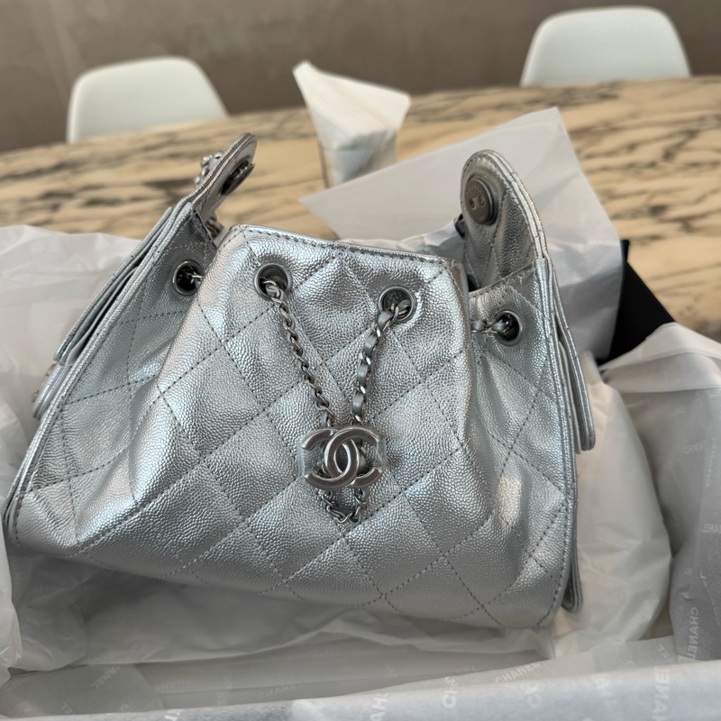 Chanel香奈兒26C銀色mini25bag-6