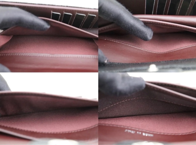 「JL精品代購」極新 Chanel 荔枝牛皮 三折黑長夾-8