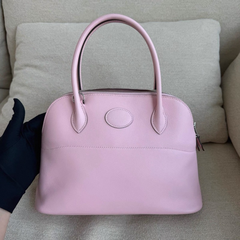 爱马仕 bolide 27 樱花粉银扣 X刻 S皮 99新现货-0