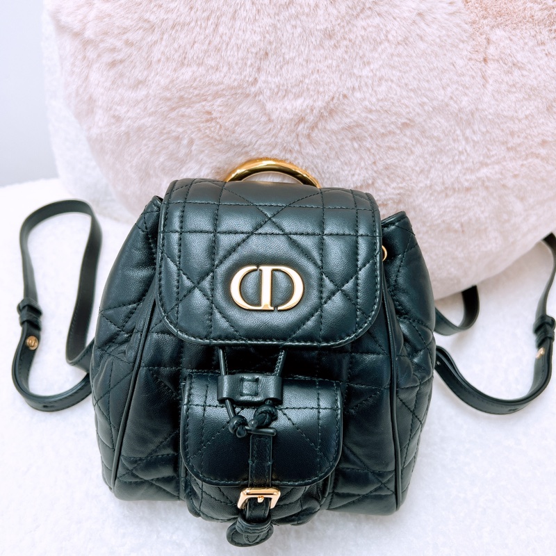 Dior caro 小號黑色背包/雙肩包-0