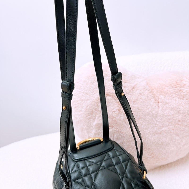 Dior caro 小號黑色背包/雙肩包-9