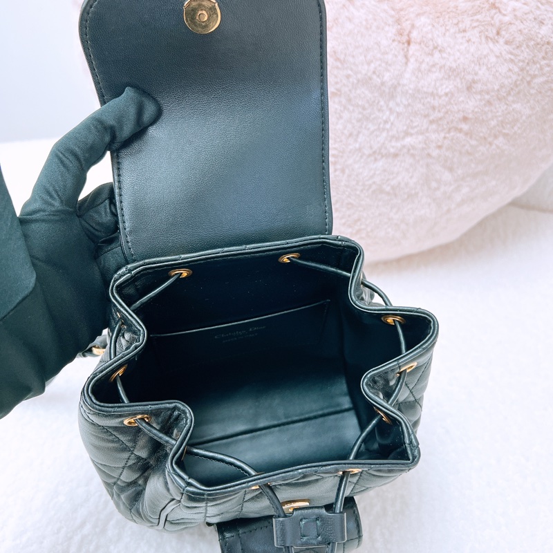 Dior caro 小號黑色背包/雙肩包-10