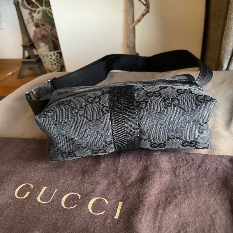 Gucci GG老花字紋丹寧帆布緹花腰包18cm/胸口包/手機包/側背包🌠斜背/側背/腰背🌠正品🌠況不錯🌠男女皆可🌠 立體包型2⃣️層空間足🌠經典-12
