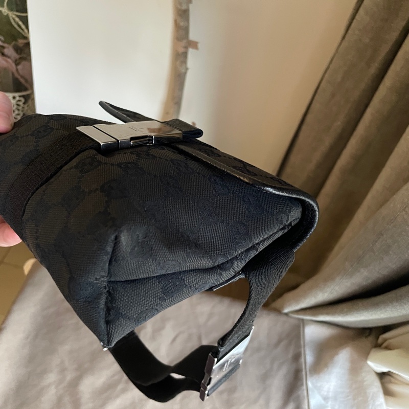 Gucci GG老花字紋丹寧帆布緹花腰包18cm/胸口包/手機包/側背包🌠斜背/側背/腰背🌠正品🌠況不錯🌠男女皆可🌠 立體包型2⃣️層空間足🌠經典-20