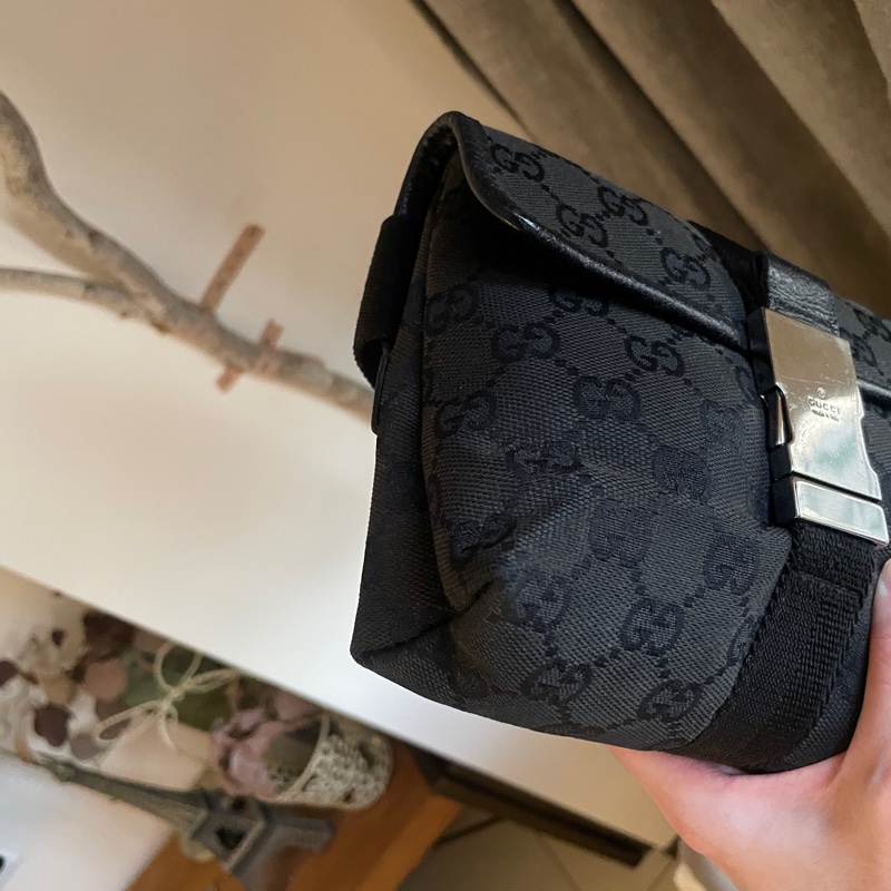 Gucci GG老花字紋丹寧帆布緹花腰包18cm/胸口包/手機包/側背包🌠斜背/側背/腰背🌠正品🌠況不錯🌠男女皆可🌠 立體包型2⃣️層空間足🌠經典-22