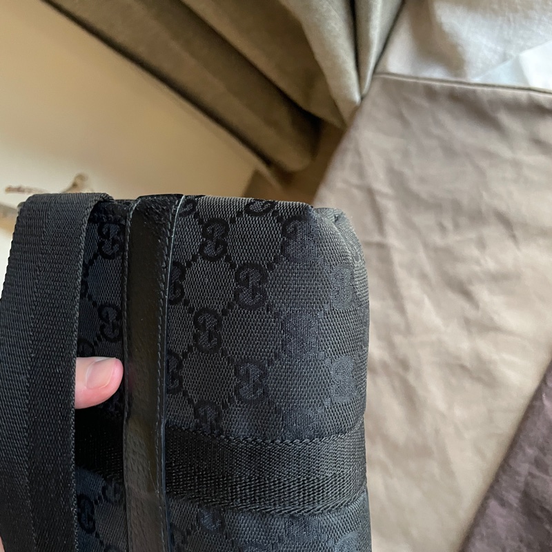 Gucci GG老花字紋丹寧帆布緹花腰包18cm/胸口包/手機包/側背包🌠斜背/側背/腰背🌠正品🌠況不錯🌠男女皆可🌠 立體包型2⃣️層空間足🌠經典-25