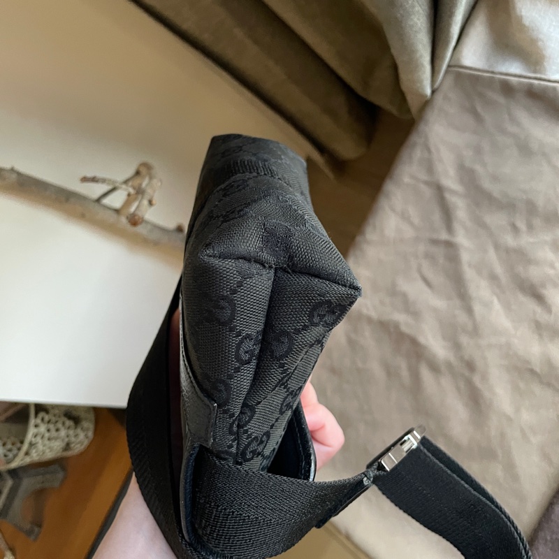 Gucci GG老花字紋丹寧帆布緹花腰包18cm/胸口包/手機包/側背包🌠斜背/側背/腰背🌠正品🌠況不錯🌠男女皆可🌠 立體包型2⃣️層空間足🌠經典-28