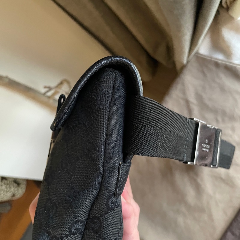 Gucci GG老花字紋丹寧帆布緹花腰包18cm/胸口包/手機包/側背包🌠斜背/側背/腰背🌠正品🌠況不錯🌠男女皆可🌠 立體包型2⃣️層空間足🌠經典-30