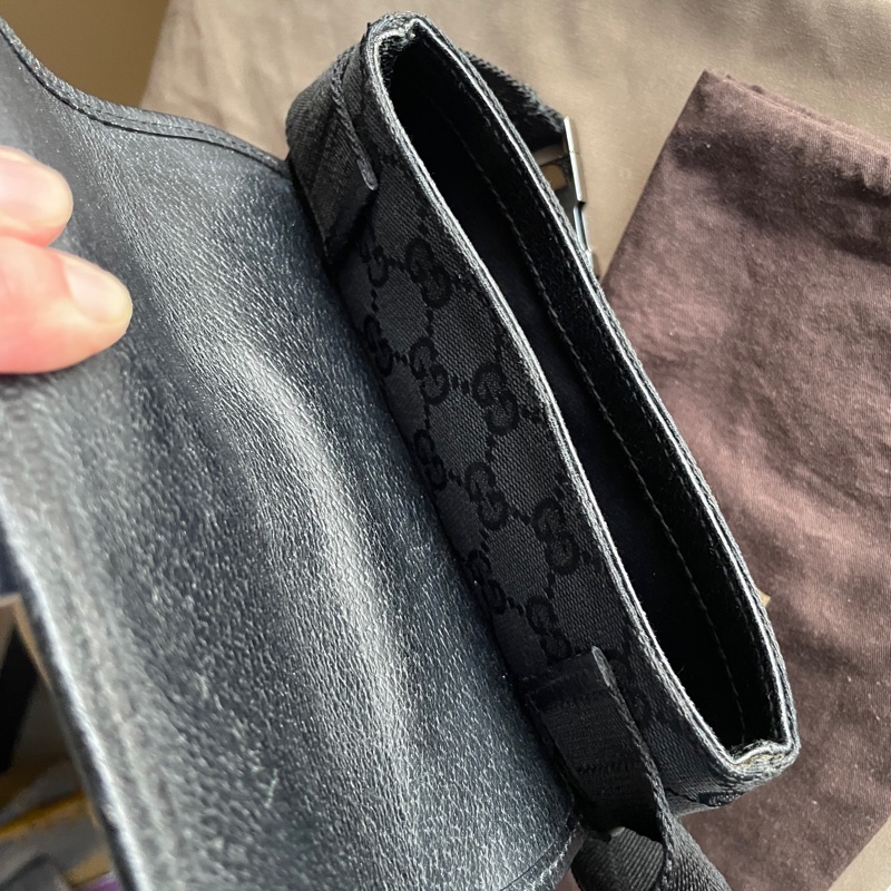 Gucci GG老花字紋丹寧帆布緹花腰包18cm/胸口包/手機包/側背包🌠斜背/側背/腰背🌠正品🌠況不錯🌠男女皆可🌠 立體包型2⃣️層空間足🌠經典-48