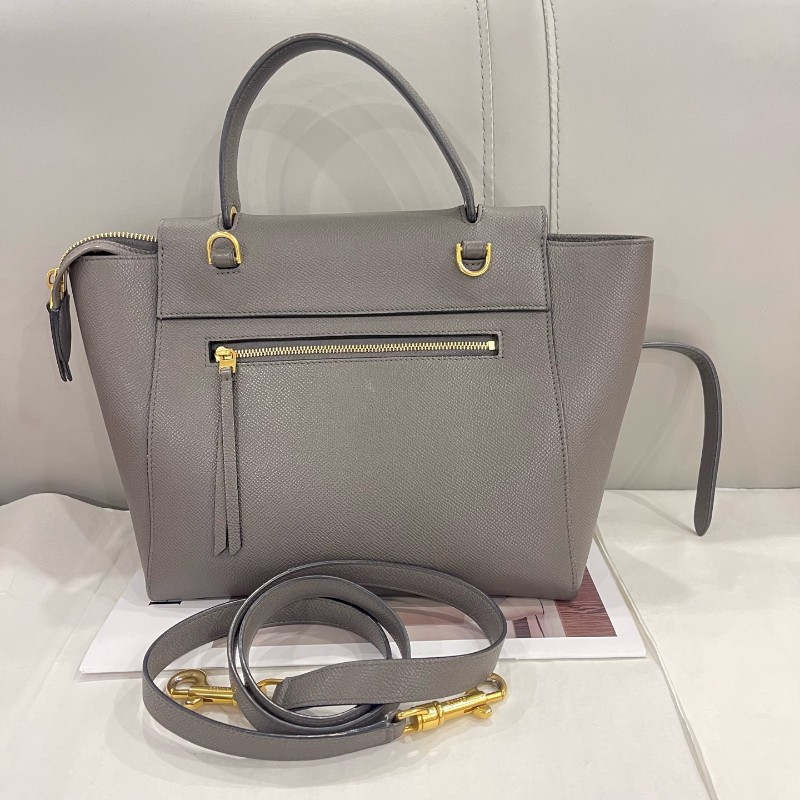 Celine Belt鯰魚包 淺灰色 粒面牛皮-1
