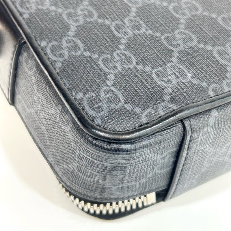 Gucci黑灰老花籃紅藍斜背包792456-10