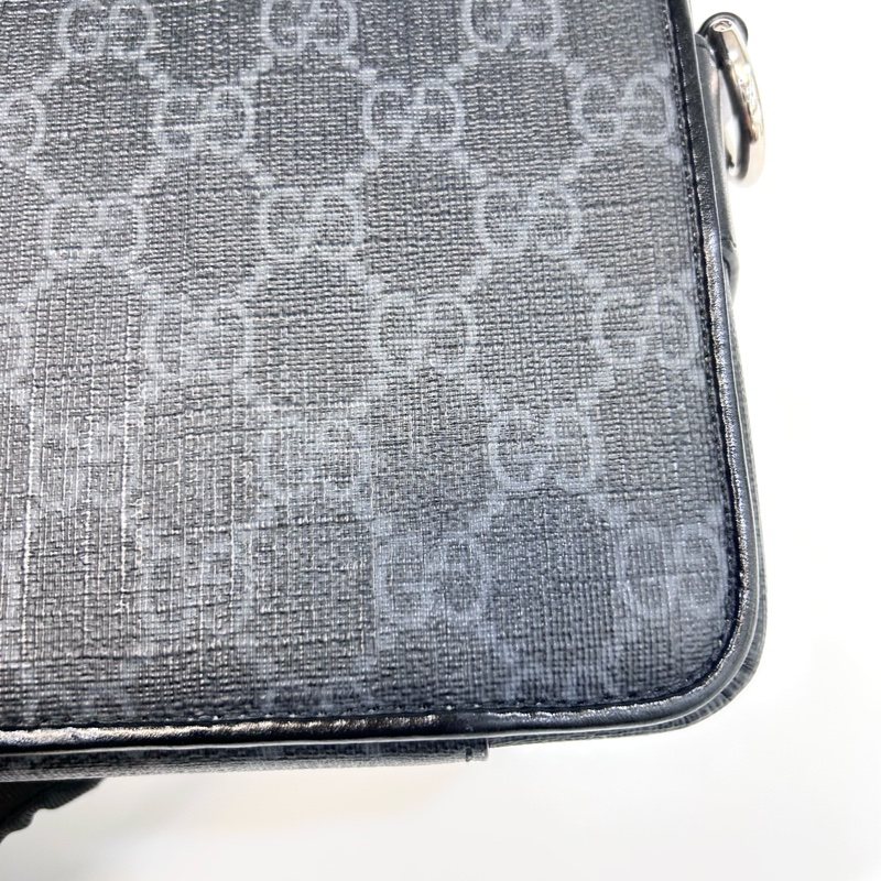 Gucci黑灰老花籃紅藍斜背包792456-14