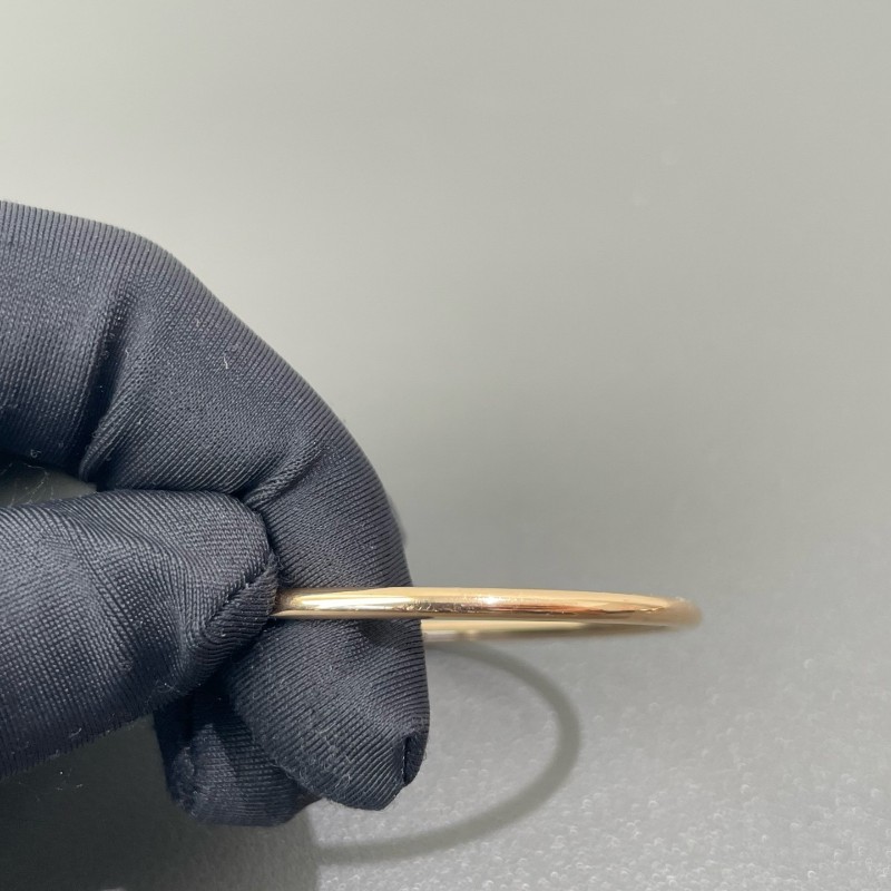 Tiffany 寬版 雙T手鐲 18k玫瑰金 M碼 大U刻印-7