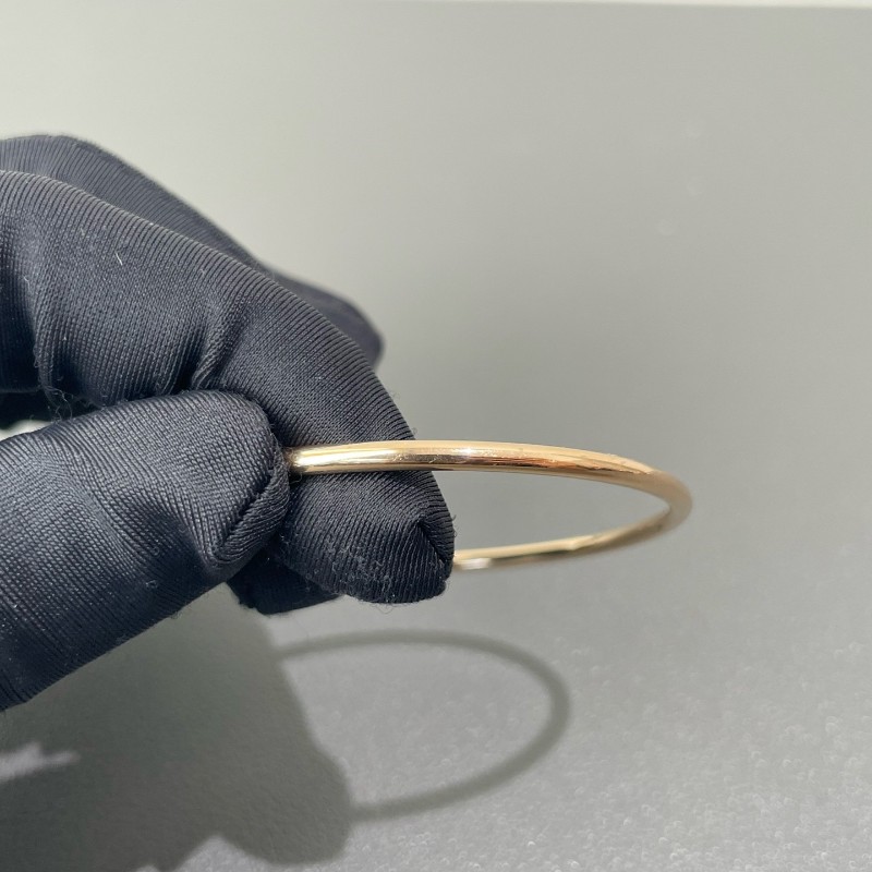 Tiffany 寬版 雙T手鐲 18k玫瑰金 M碼 大U刻印-8