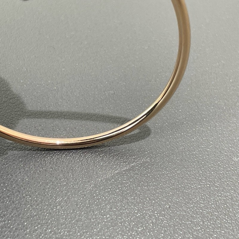 Tiffany 寬版 雙T手鐲 18k玫瑰金 M碼 大U刻印-13