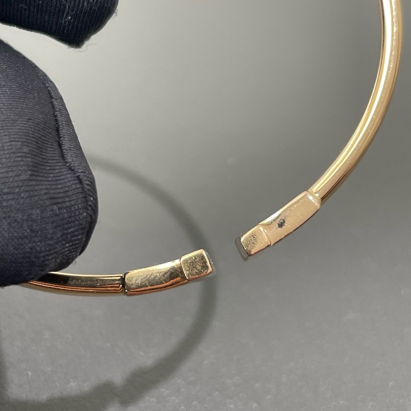 Tiffany 寬版 雙T手鐲 18k玫瑰金 M碼 大U刻印-14