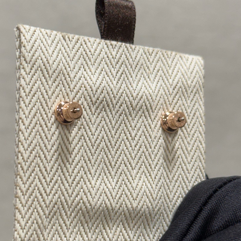 Hermes Mini Pop H拼色玫瑰金耳環-1