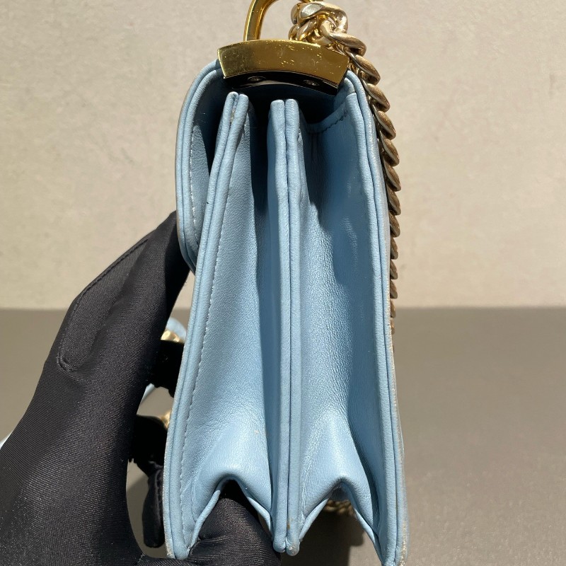 Miumiu 嬰兒藍 皺褶 風琴鏈條包-7