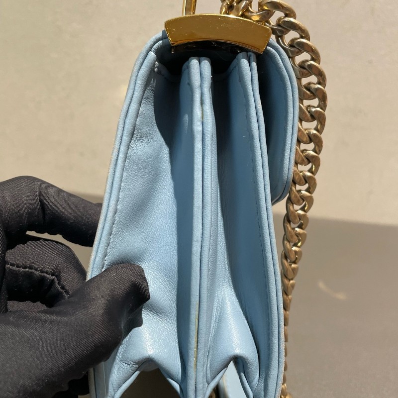 Miumiu 嬰兒藍 皺褶 風琴鏈條包-9