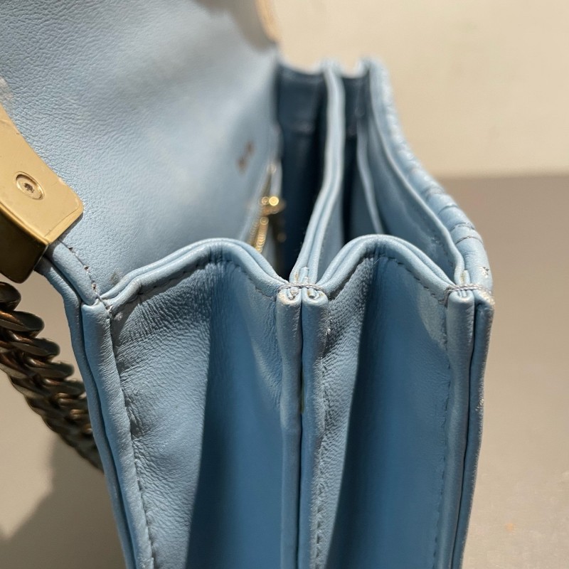 Miumiu 嬰兒藍 皺褶 風琴鏈條包-17