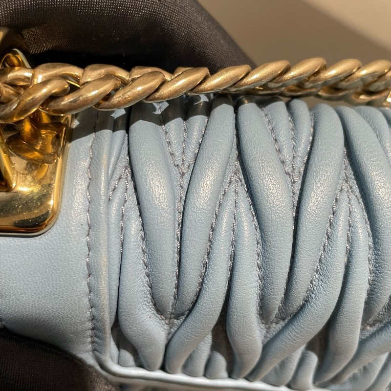 Miumiu 嬰兒藍 皺褶 風琴鏈條包-28