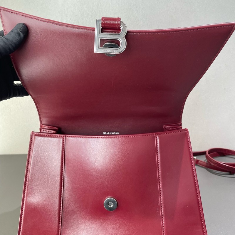 Balenciaga hourglass 沙漏 紅色中號 肩背包-18