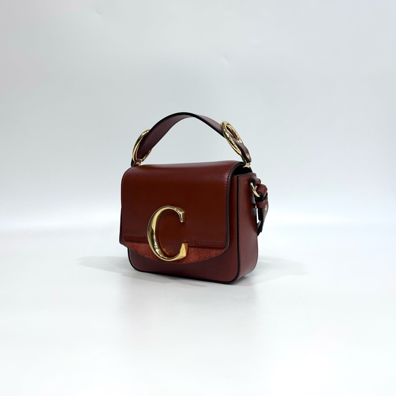 Chloe磚紅色牛皮Mini CBag-1