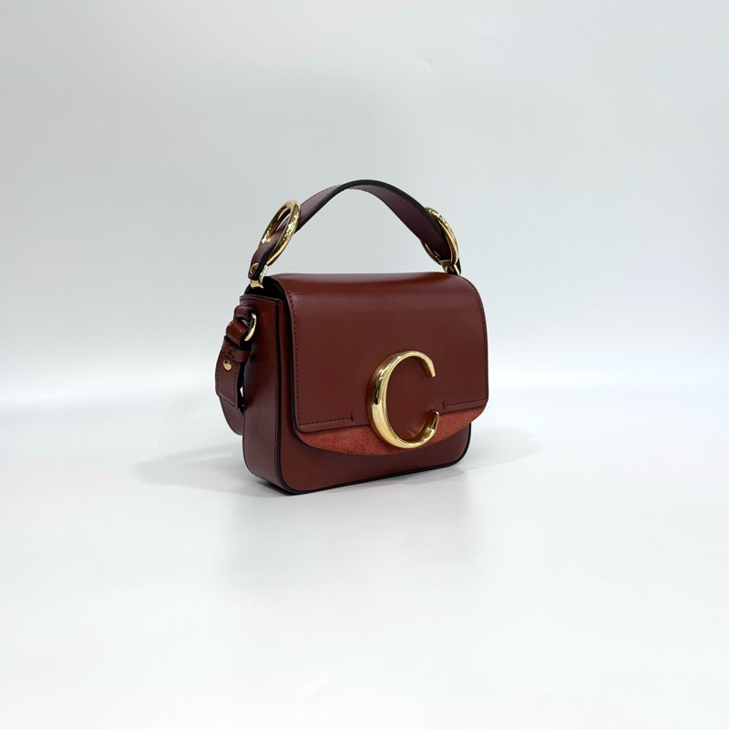 Chloe磚紅色牛皮Mini CBag-2