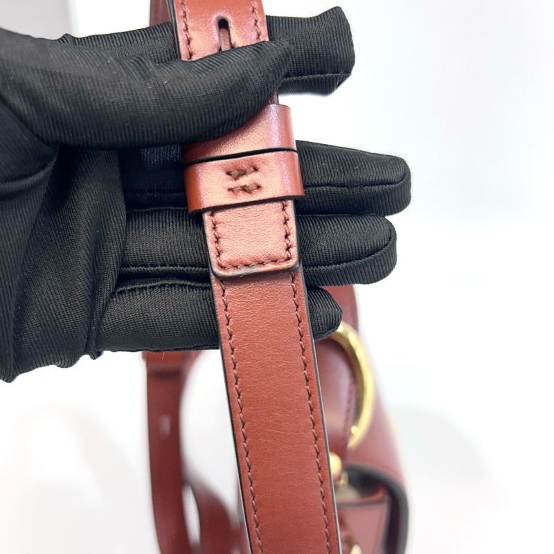 Chloe磚紅色牛皮Mini CBag-7