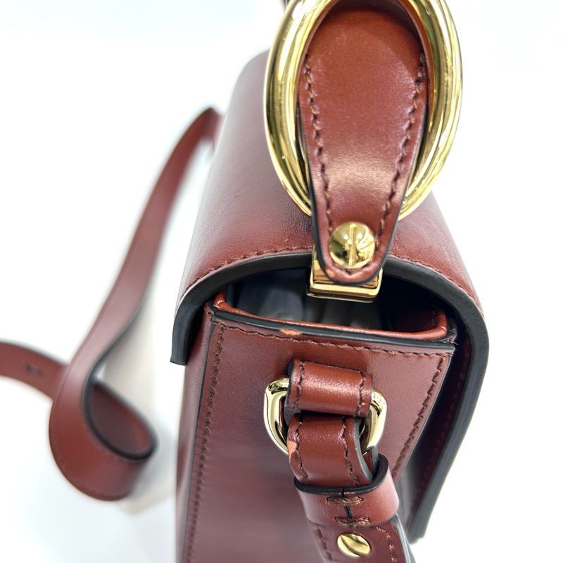 Chloe磚紅色牛皮Mini CBag-8