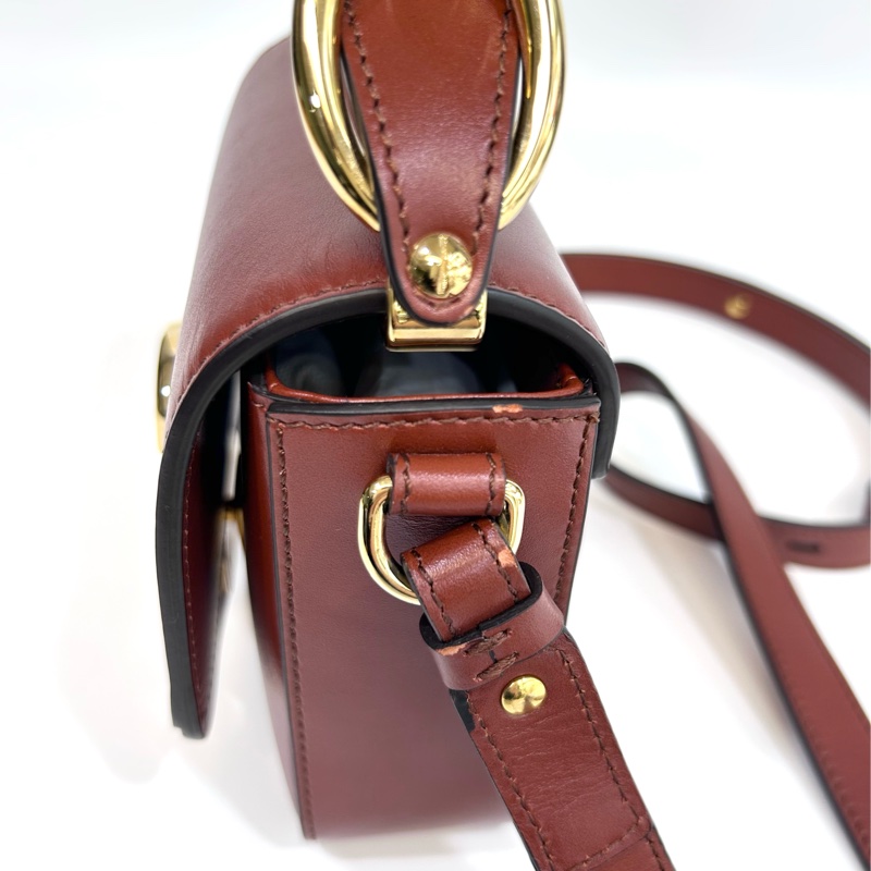 Chloe磚紅色牛皮Mini CBag-9