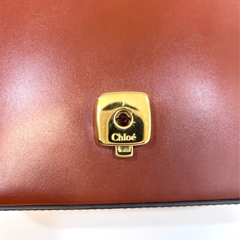 Chloe磚紅色牛皮Mini CBag-12