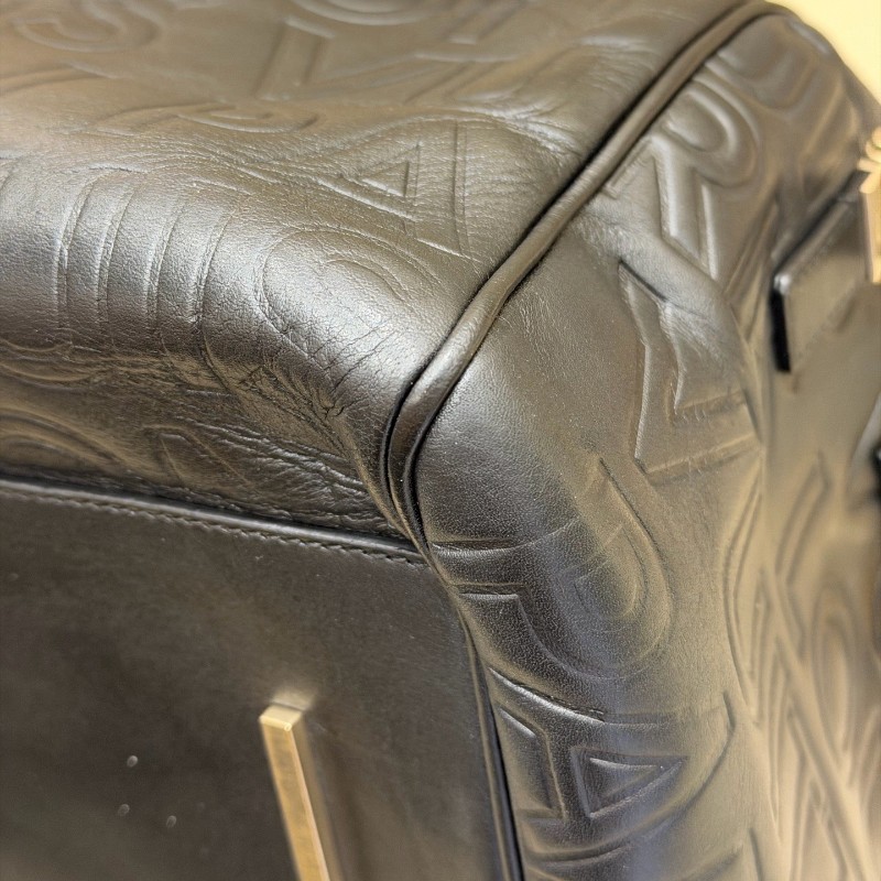 LV黑色壓紋Speedy 30 手提包肩背包-8